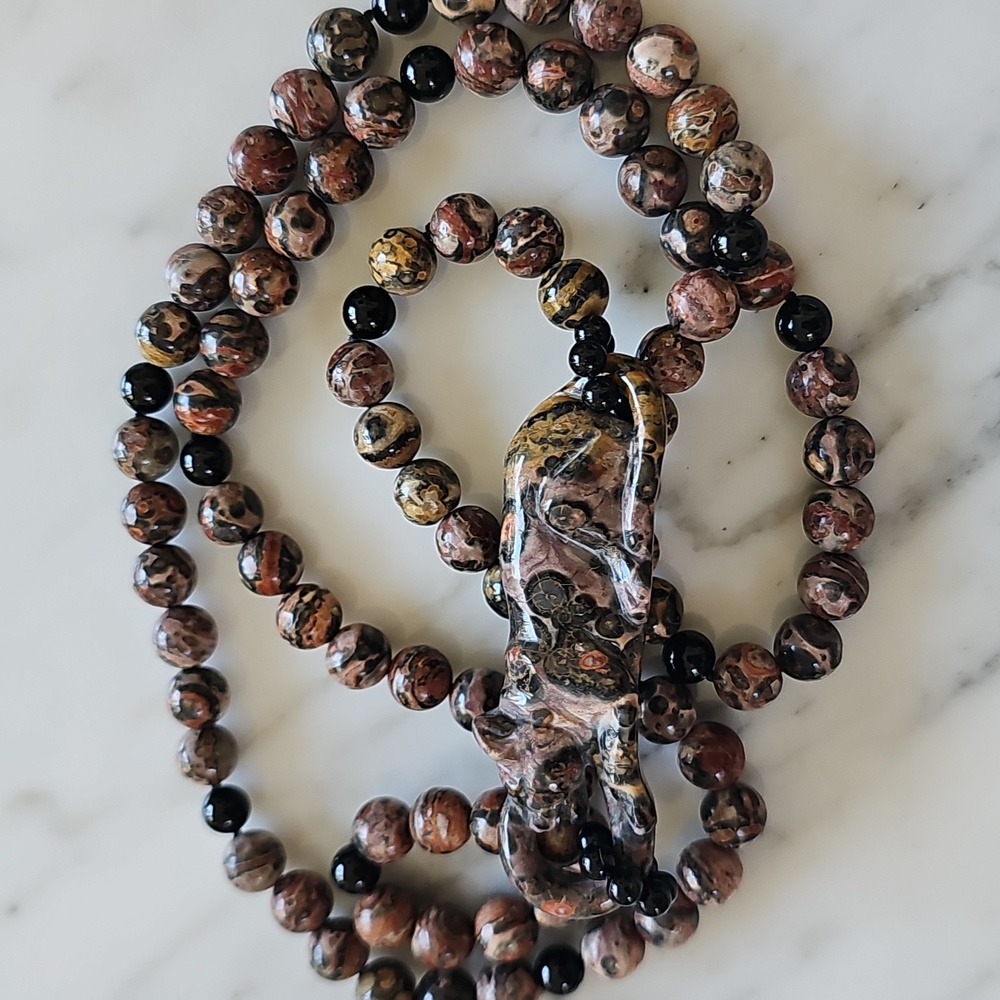 🟤HP🟤Leopard Skin Jasper Onyx Necklace - Picture 8 of 10